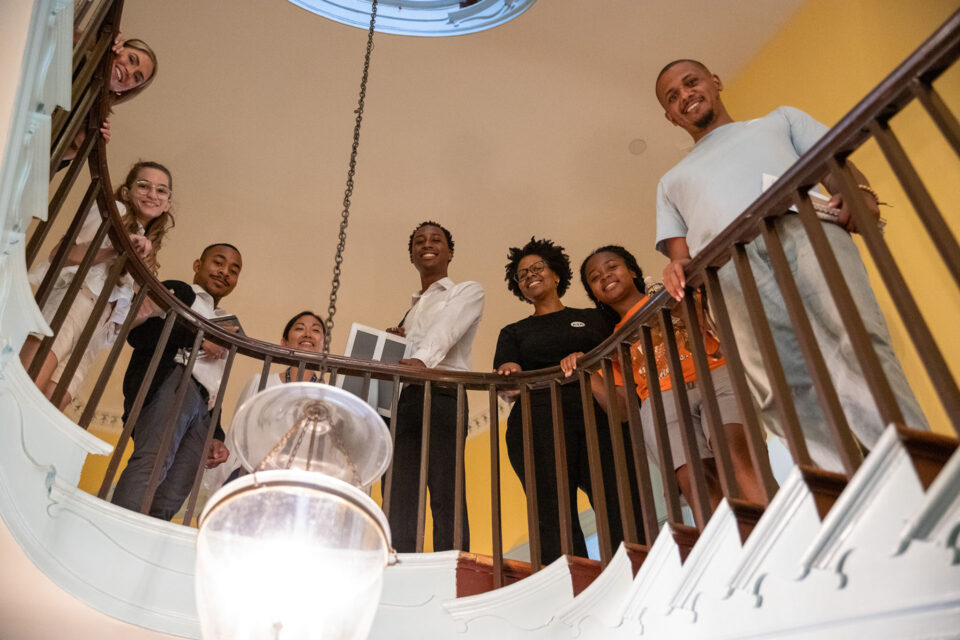 The 2023 Cohort of HBCU Interns working on the AIA Headquarters Renewal visiting The Octagon.