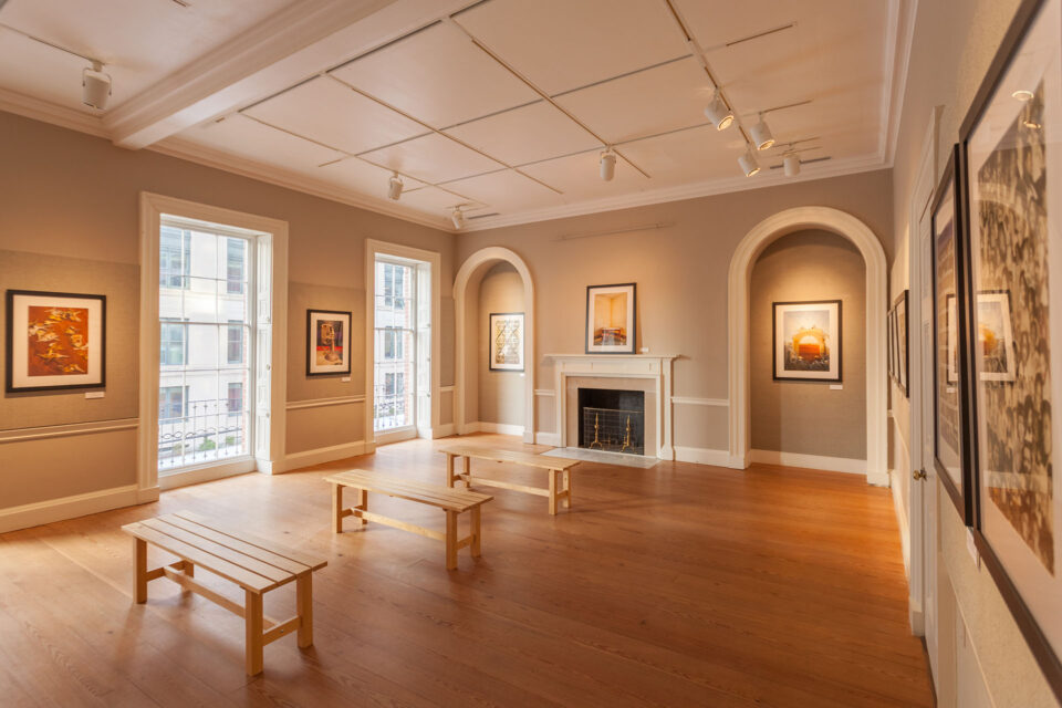 In the 1970’s restoration, The Octagon Main Bedroom and Guest Suite (pictured here) were converted into gallery spaces.