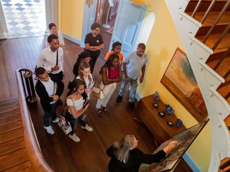 Octagon manager Amanda Ferrario shares some history of the early days of Washington DC with HBCU interns.